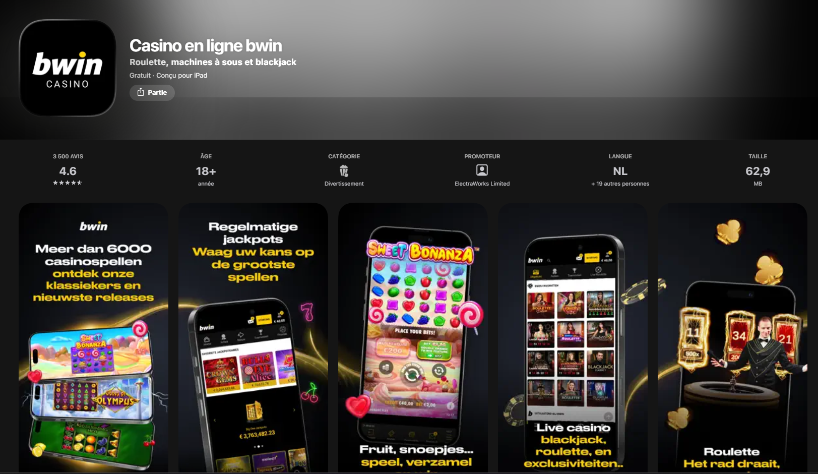 télécharger l'app Bwin Casino