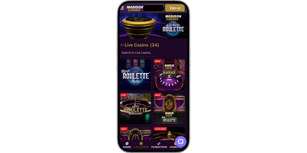 Madison casino application