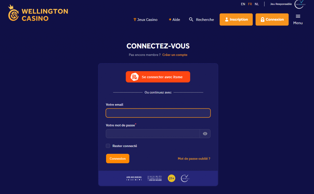 s'inscrire sur Wellington Casino Wellington casino : comment s'inscrire ?
